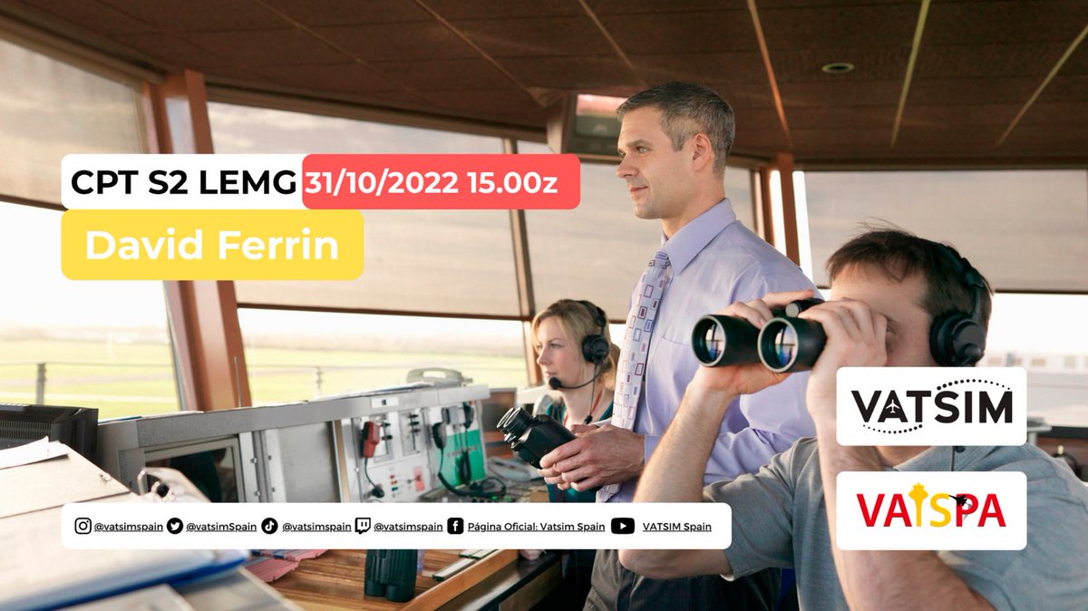 vatsimSpain's tweet image. Mañana lunes, en la torre de Málaga, David Ferrin se examinará para tratar de obtener su rango S2 en LEMG_TWR. ¡Todo tipo de llegadas y salidas son bienvenidas!

¡Buena suerte David!✈️

#vatsimspain #vatspa #vatsimnetwork #vatsimexam #vatsimatc #vatsim