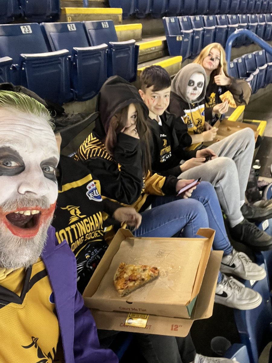 GsbSurface's tweet photo. #PanthersHalloween, Pizza and Hockey with this scary bunch block4r25 https://t.co/WzVz7HRDZ0