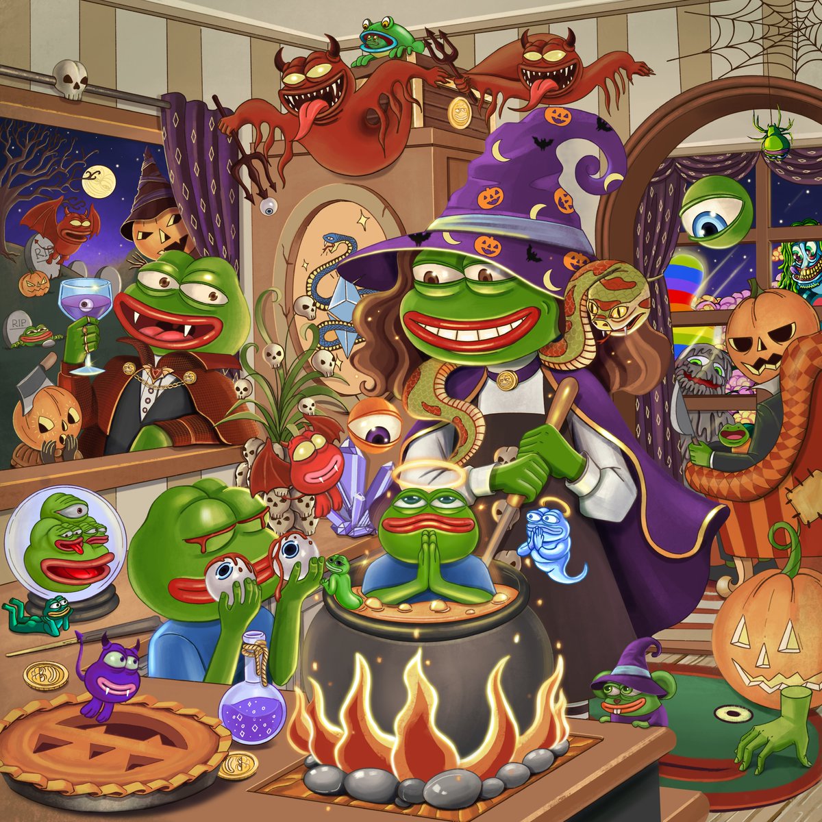 No1111vn's tweet photo. Gm/  gn  🌅🌇
Check  out  HALLOWEEN NFT  🎃🎃by @No1111vn on  @foundation
👇🏻👇🏻👇🏻 
https://t.co/da1v2jBIZt………
Hope you enjoy my artwork.  ❤️
 #NFTartists #NFTCommunity #pepe #FrogFam #NFTs #NFTdrops   
@jaggedsoft @jaggedVIP https://t.co/sq1S1Uy47S