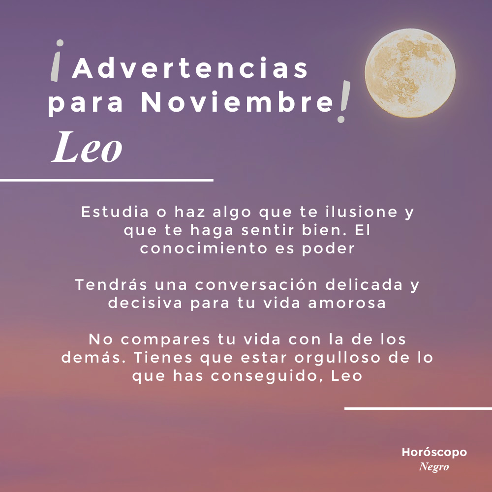 ¡Advertencias para Noviembre! ✨🔮✨ #leo #horoscoponegro
