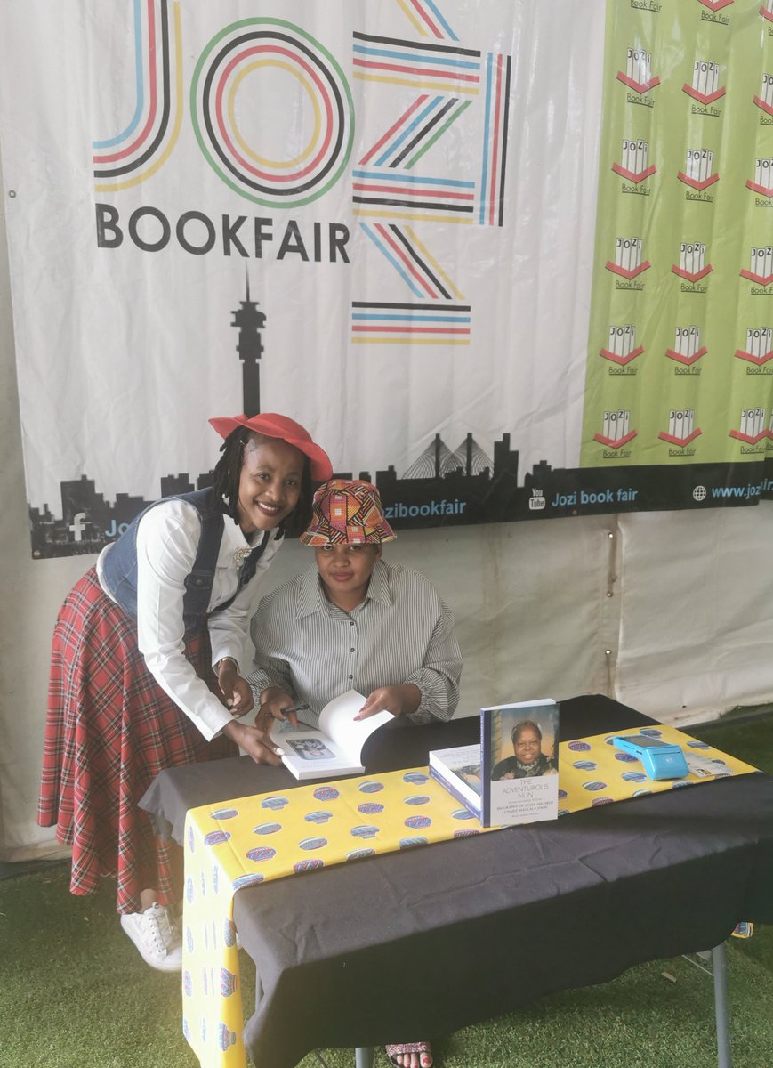 Thank you so much @ThandoMankge for grabbing your signed copy of #theadventurousnun @Jozibookfair