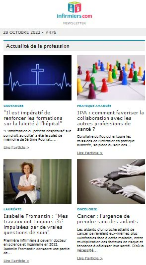 Etudiants en soins infirmiers, PLFSS 2023, oncologie... retrouvez toute l'actualité de la profession dans la #Newsletter 476 d’Infirmiers.com, le site de la communauté infirmière Lire la newsletter 476 ➡ buff.ly/3FprNoQ