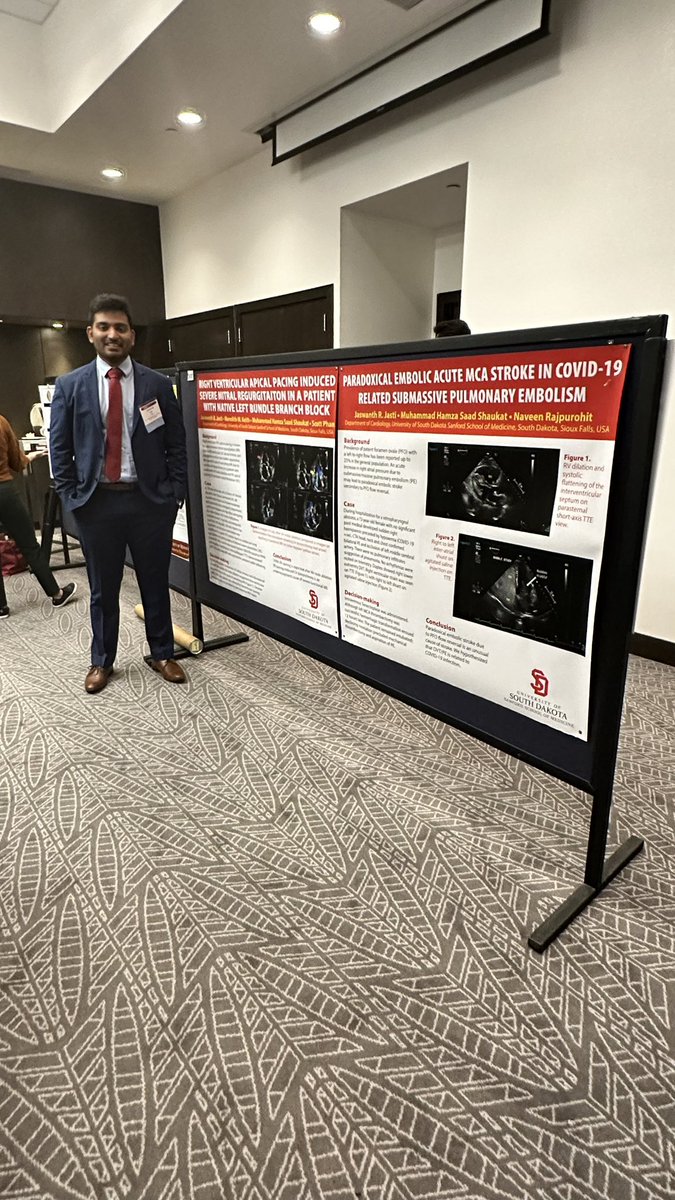 Glad to share that my case abstract on 'paradoxical embolism' won second place in the poster contest #MCVF22 @ACCMinnesota @USD_SSOM_IM