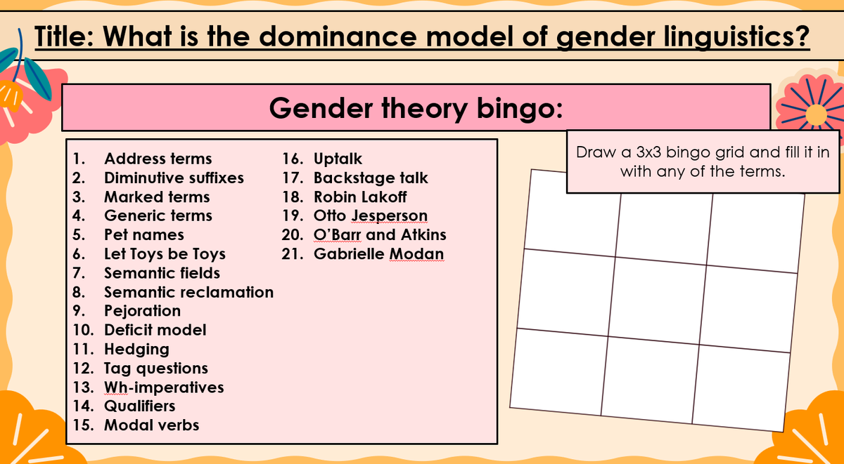 af_english123's tweet photo. This half term I've worked on an update of my A-Level Language Diversity schemes. I started with Gender as I wanted more up-to-date research in there etc. There are 10 lessons in total. Hope it helps. More diversity units to follow. https://t.co/aHY5CpRJhr https://t.co/T75mRjuzKT