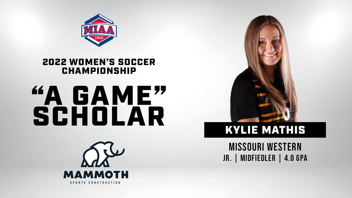 The MIAA (@themiaa) on Twitter photo Congratulations to <a href="/GriffonSoccer/">Griffon Soccer</a>'s Kylie Mathis on being named the first-ever MIAA Women's Soccer Championship "๐ ๐๐ฎ๐บ๐ฒ" ๐ฆ๐ฐ๐ต๐ผ๐น๐ฎ๐ฟ, presented by Mammoth Sports Construction๐
๐โฝ๏ธ
๐| bit.ly/3fmc1k6
#BringYourAGame Congratulations to <a href="/GriffonSoccer/">Griffon Soccer</a>'s Kylie Mathis on being named the first-ever MIAA Women's Soccer Championship "๐ ๐๐ฎ๐บ๐ฒ" ๐ฆ๐ฐ๐ต๐ผ๐น๐ฎ๐ฟ, presented by Mammoth Sports Construction๐
๐โฝ๏ธ
๐| bit.ly/3fmc1k6
#BringYourAGame