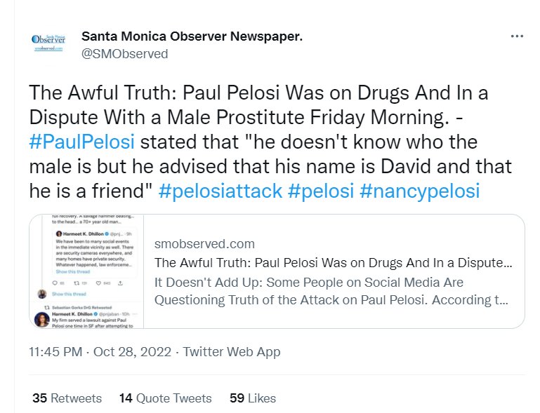 MatataDay's tweet photo. #ELONMUSK just told #HillaryClinton that #NancyPelosi's #husband may have been in a #drunken #dispute with a #male #prostitute at 2am at their house🤡
#Halloween #Musk #MuskFacts #TwitterTakeover #GreatReset #games #over #WEFpuppets #ClimateScam #Ukraine #Terror #onlyfans #Dems https://t.co/y5EHjr04lO