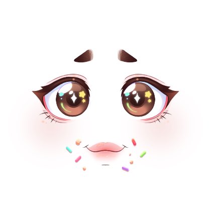 itoldyouthongs's tweet image. Trading Kandi’s Sprinkle Face! 
LF: Princess Alexis, Super Pink Heart Makeup, Mermaid Mystique, Persephones Girl Glam, or Sorority Star Face 
Also Looking For: RH halos (2 mid tier or 1 high tier), or 15k robux (15k includes the tax).
#royalehightrading #robloxfacecode