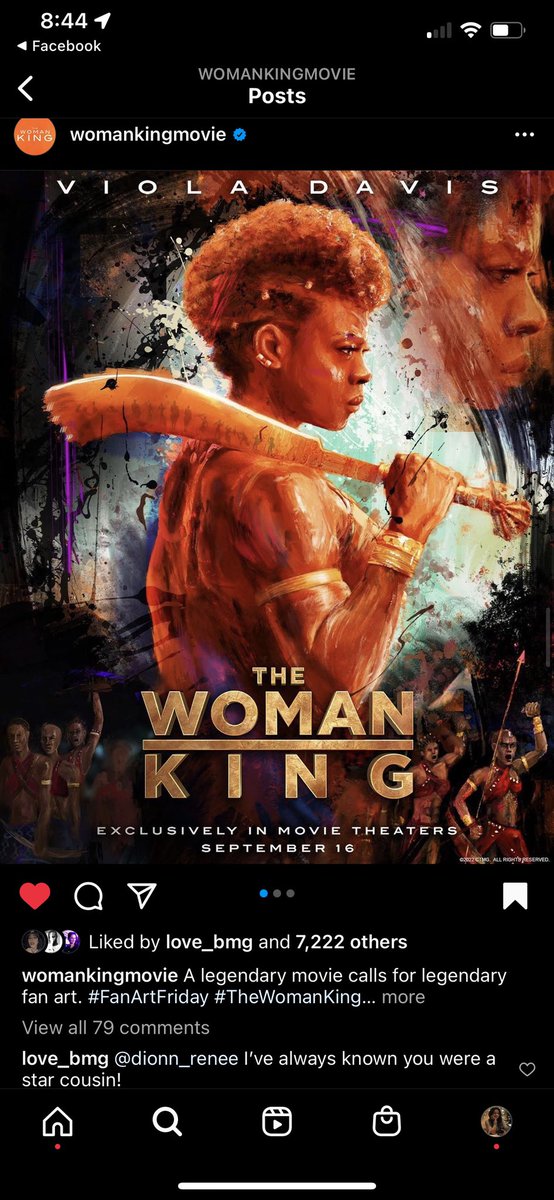 I am so honored to have my art be a part of something so huge! As a professional artist, it’s the best feeling in the world to see my painting getting love from so many different countries!  #TheWomanKing #talenthouseartist #talenthouse #violadavis #SONY