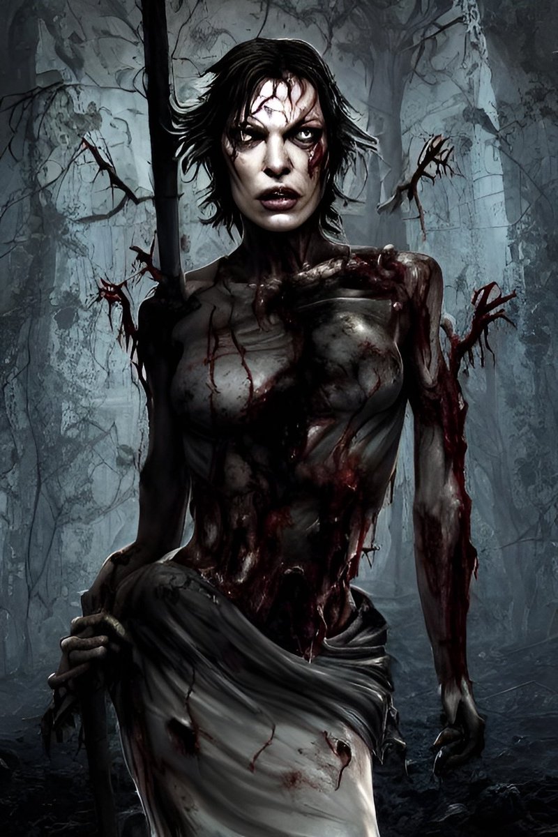 H_Ai_Creations's tweet photo. #SpookyWonder Mila Jovovich as a Zombie https://t.co/JAYZdej4kk
