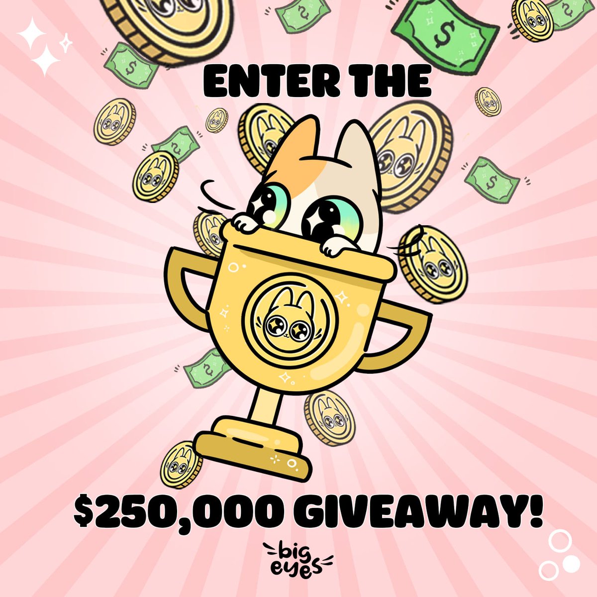 BIG EYES - THE NEXT TOP MEME COIN!
A $250K #giveaway

For weekly #charity donations and #crypto competitions follow @bigeyescoin

RT + Follow

Join the cute: bigeyes.space/competition/

#bigeyescoin #memecoin #AptosNFT #giveaway #Solana #Ethereum
