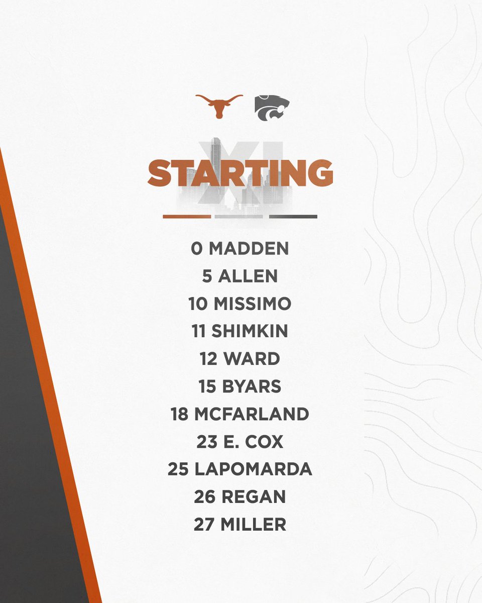 Today's starters 🤘 #RunWithTexas