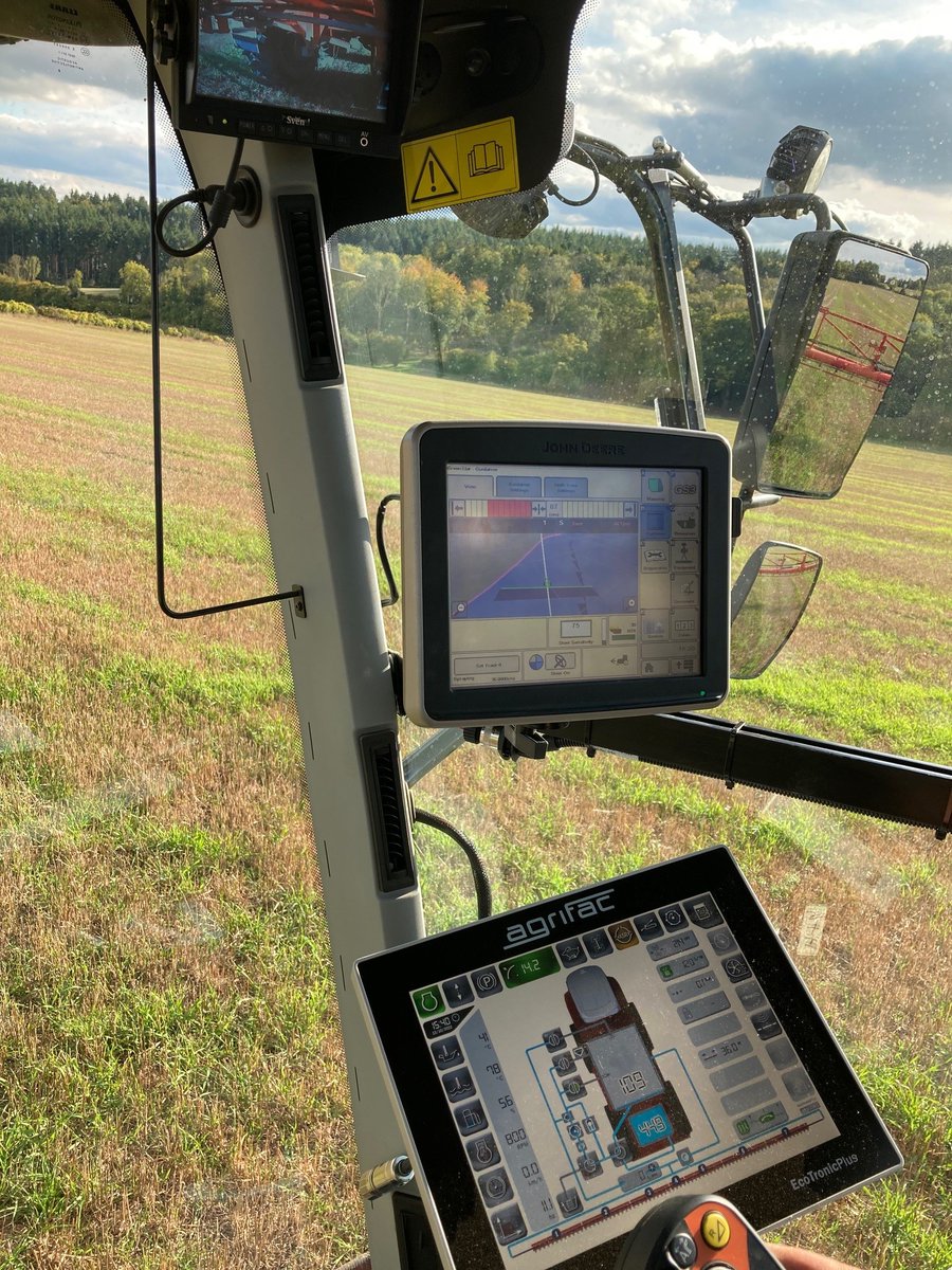 HuntForestGroup's tweet photo. Dave from our Precision Ag team has been out fitting an Agrifac Condor 36m Sprayer with a Solsteer kit recently. #precisionag #johndeere #hfg #solsteer #huntforestgroup #sectioncontrol #greenstar #rtk https://t.co/G48xBWM7tA