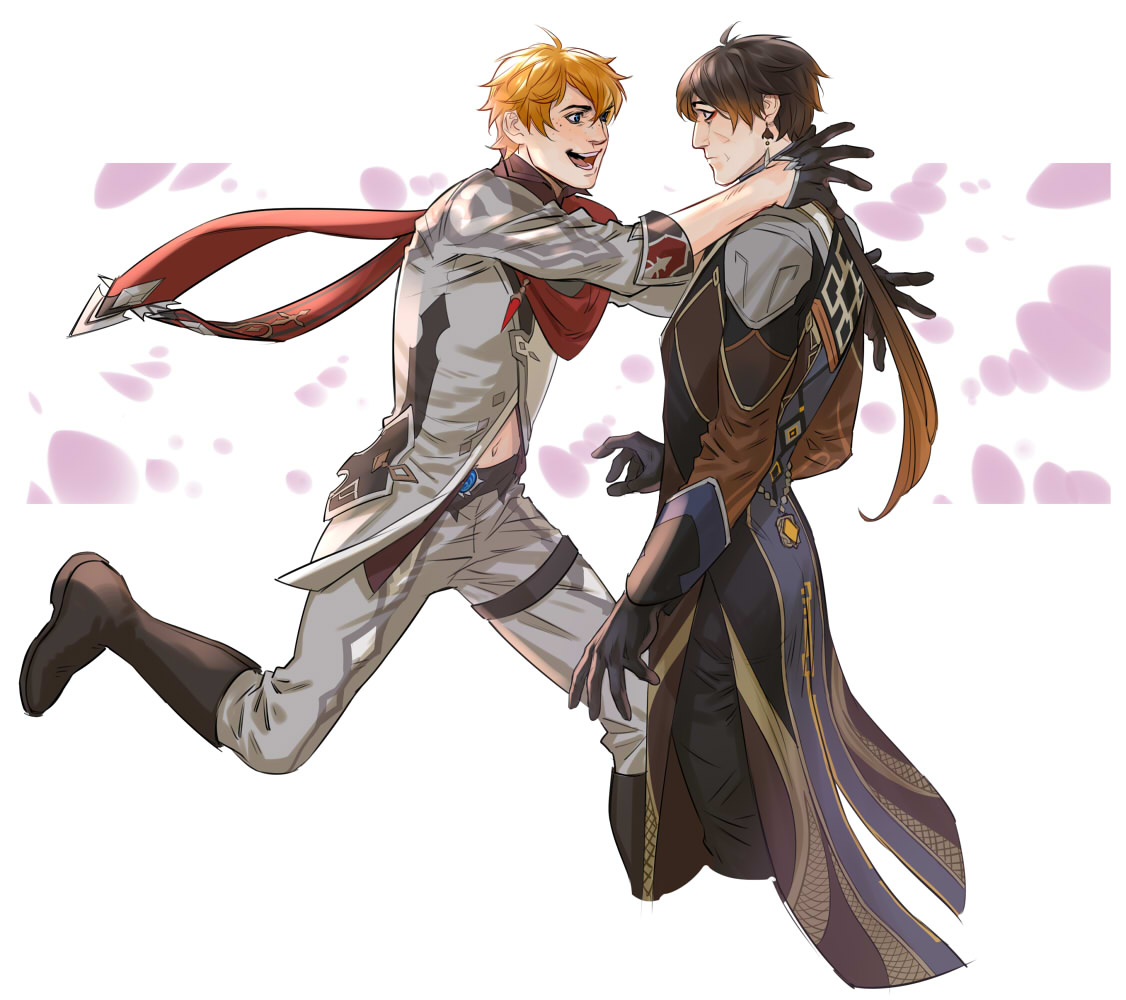 タルタリア(原神) ,鍾離|しょうり(原神) 「#GenshinImpact #tartali #tartaglia #zhon」|KaySD🎃のイラスト