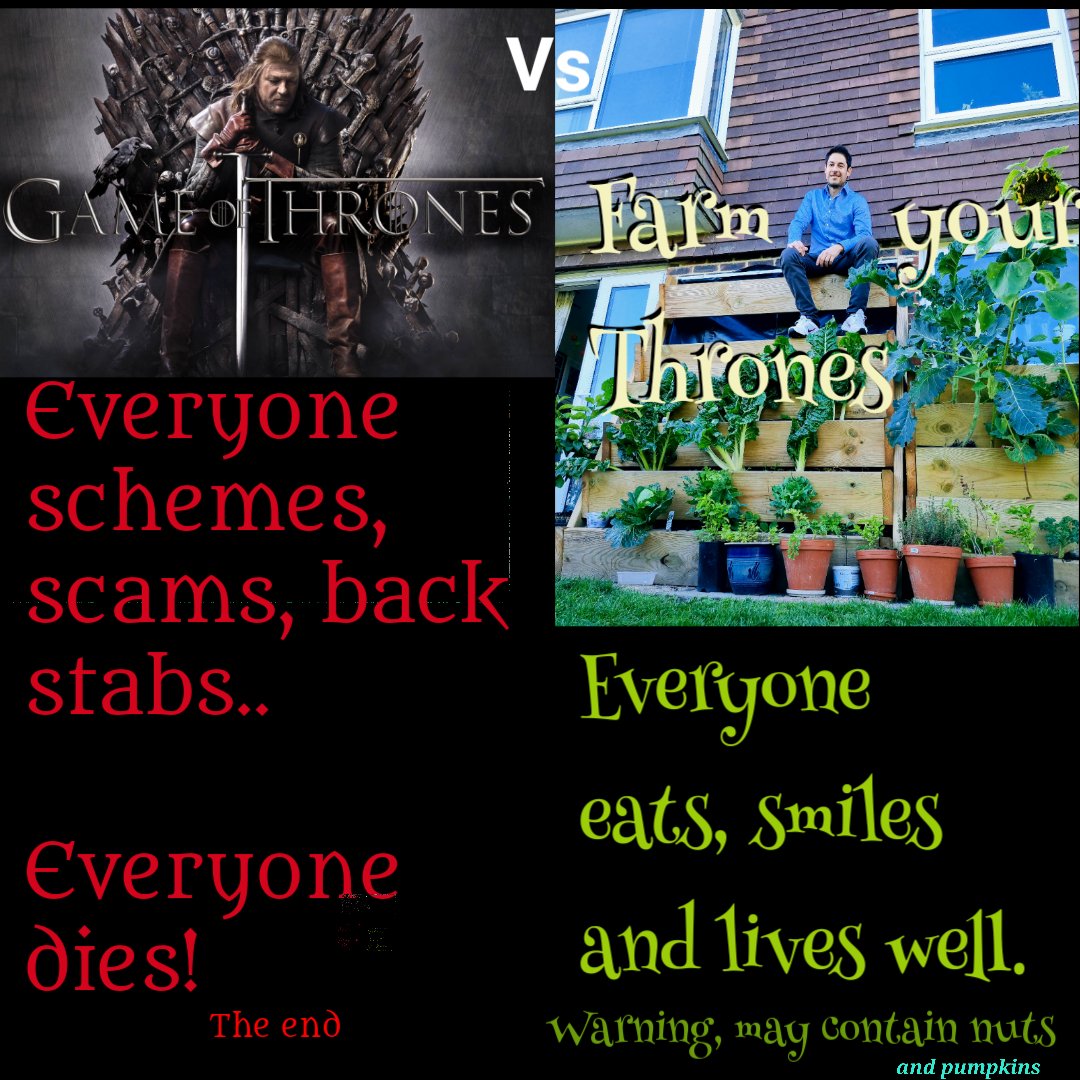 BasilLivanos's tweet photo. Happy Halloween Everyone 🕷️🕸️😱🌚🤡
#FarmYourThrones
Vs
#GameOfThrones

#LiveWell
#EatWell
#prosperity 
#SelfSufficency
#Strategy https://t.co/1mHRqPf6Tb