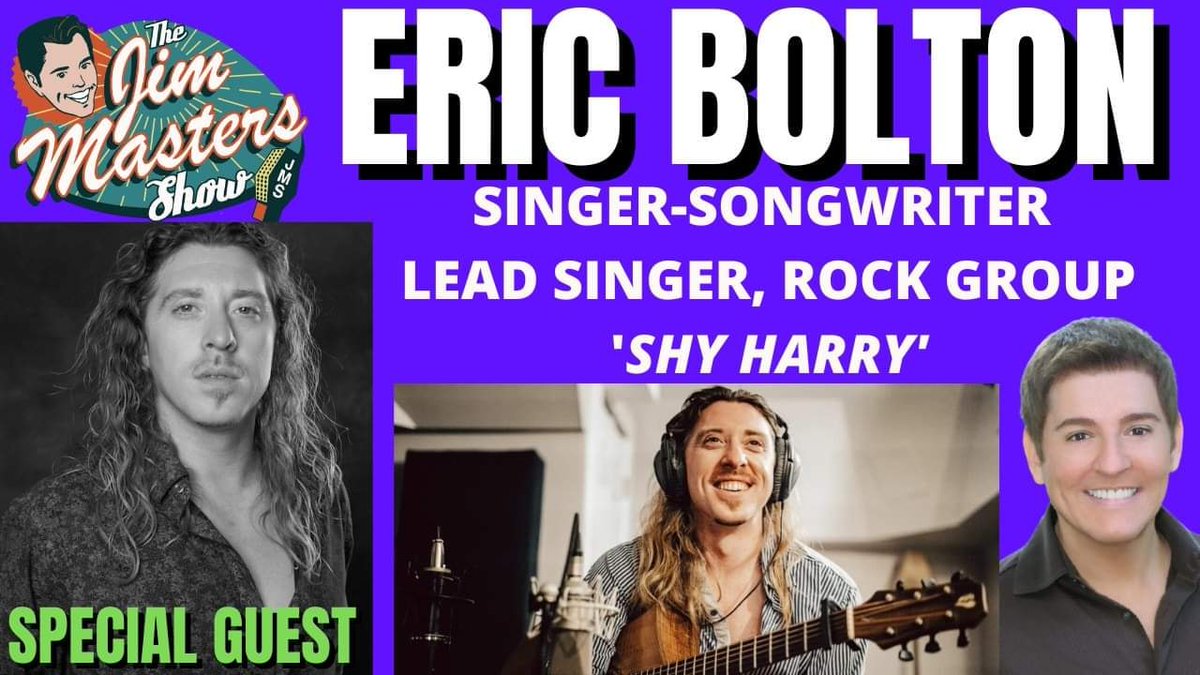 Today live at 7pm eastern 4pm pacific on The Jim Masters Show LIVE! #Canadian #singersongwriter #leadsinger of the #rockgroup <a href="/ShyHarryBand/">Shy Harry</a> Eric Bolton is my special guest.  Watch here: youtube.com/jimmasterstv #thejimmastersshow #jimmasterstv #live <a href="/EBoltn/">Eric Bolton</a> #ericbolton #music