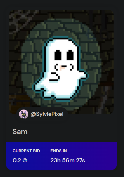 🎃🔥AUCTION LIVE🔥🎃

Fat Sam is liveeeee thank you so muchh all for the support! i'm happy to get bid for all my ghosties in the first pack! 😻

Current Bid: 0.2 $SOL
Platform: <a href="/formfunction/">Formfunction</a>