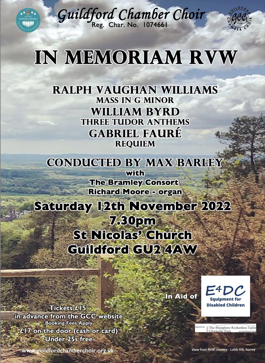 Less than 2 weeks until our next concert - we can’t wait to sing this beautiful music to an audience, so make sure you book your tickets now! guildfordchamberchoir.org.uk #guildford #choralmusic #vaughanwilliams #byrd #fauré