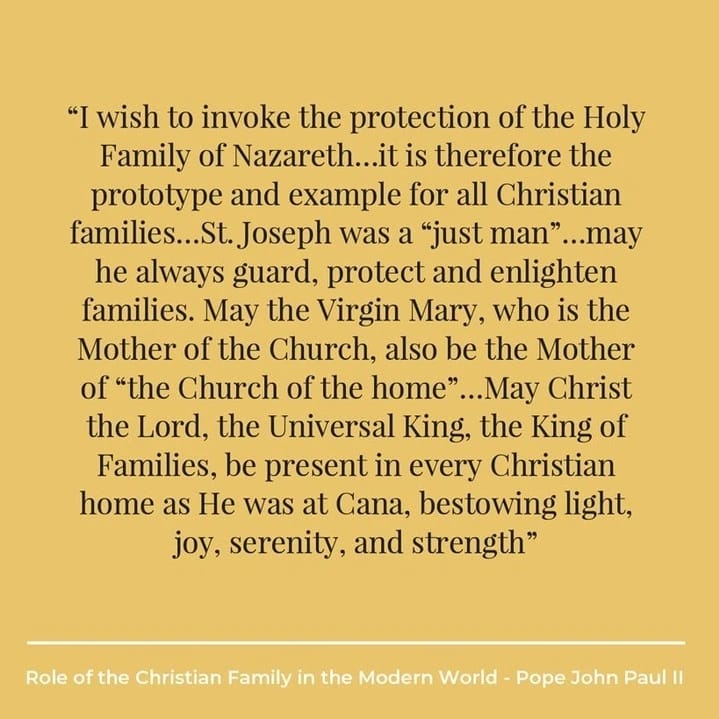 EvaProLife1's tweet photo. This might take a while to read but hey, it's Sabbath! 

Let these words enlighten our minds and may the intercession of St. John Paul II open new doorways for grace within our own "little domestic Church" - the Family.

@CultureProject_ 
#Catholic https://t.co/m9vLhKDcHB