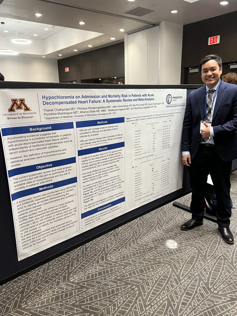 I’m so honored and humbled to receive the first prize for The Midwest Cardiovascular Forum poster contest awarded by @ACCMinnesota. Many thanks to my amazing colleagues and @umnmedresidency for the opportunity and support!!! #MCVF22 #ADHF #Chloride