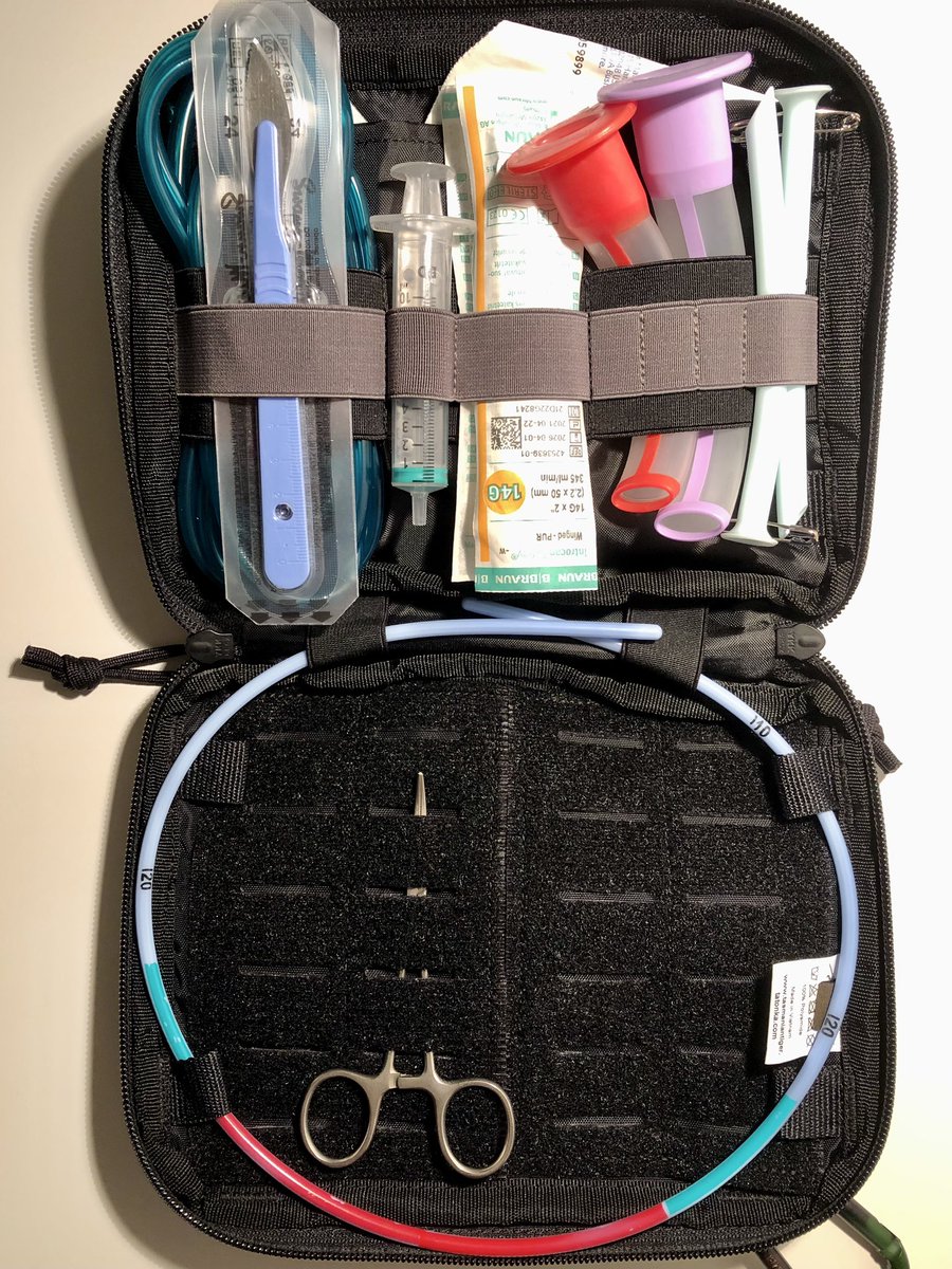 Upgraded my personal prehospital equipment kit: OPA, NPA, tactical bougie, scalpel, ETT 5.5, needle cric set, DuCanto catheter, thermal blanket and kocher clamps. @jducanto @adroitsurgical @emtaccs @TheAirwaySite @TasmanianTigers #difficultairway #beprepared
