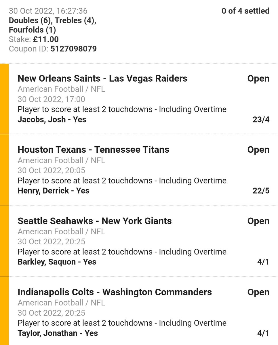 NFLuktips's tweet image. Betbuilder double for the late games and a brace yankee tides turning abit had some ok profit last week lets go #NFL #NFLTwitter