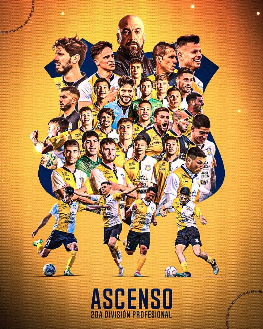 Felicitaciones a todo los Papales jugadores, cuerpo técnico, dirigentes y toda su gente por este merecido retorno al Fútbol Profesional Uruguayo 🇺🇾

#GarraYCalidad 
#SomosBellaVista 🤍💛
<a href="/CABellaVista/">Club Atlético Bella Vista</a> 
<a href="/BellaVistaUY/">BELLA VISTA</a> 
<a href="/jorgedcasanova1/">Jorge Casanova</a>