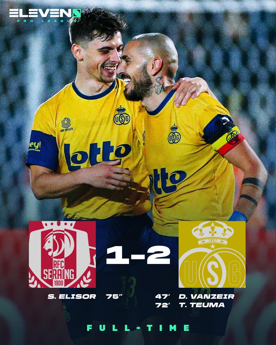DAZN_BEFR's tweet photo. FT | L'@unionStGilloise continue de gagner ! 🟡🔵 #SERUSG https://t.co/7q7AsPUn05