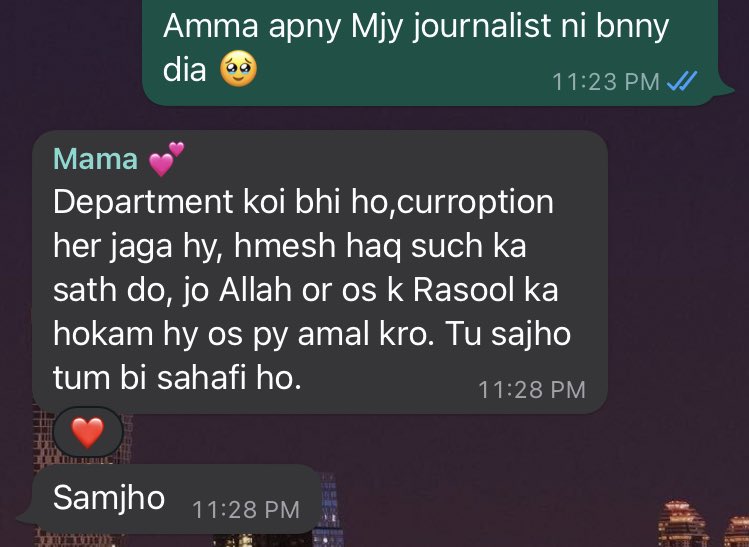 Mama’s reply ❤️