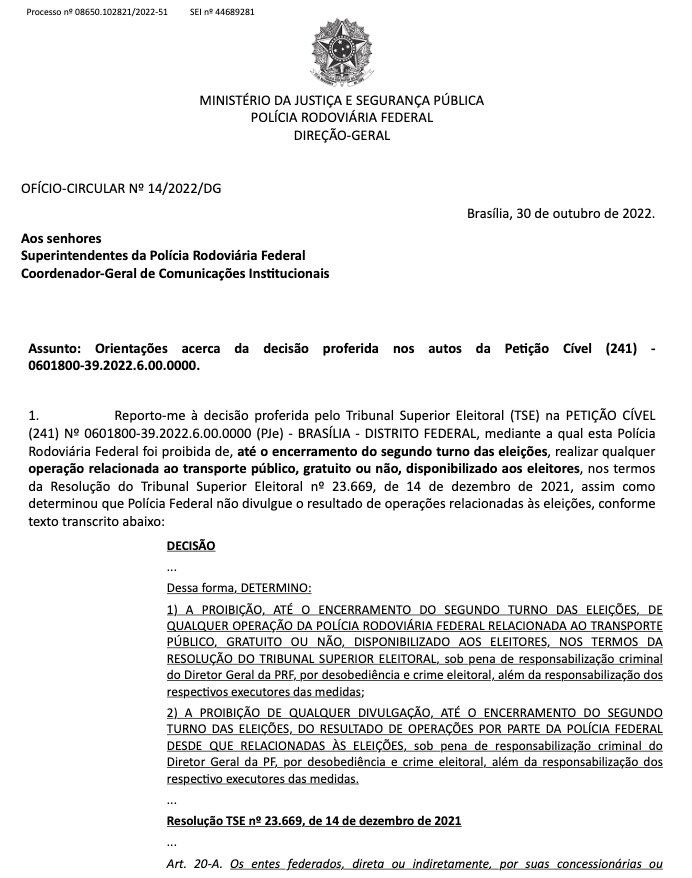 poptime's tweet image. 🚨 URGENTE! O diretor bolsonarista da Polícia Rodoviária Federal, Silvanei Vasques, afirmou em nota que NÃO irá cumprir nenhuma ordem de Alexandre de Moraes. ISSO É UM GOLPE DE ESTADO! #Eleicoes2022