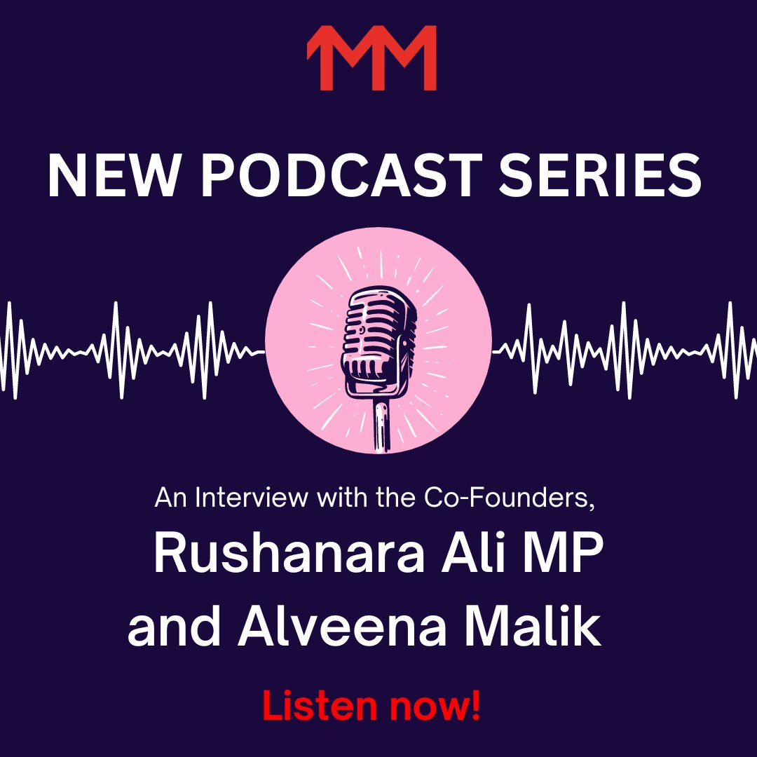 ⭐1MM PODCAST LISTEN NOW⭐

The first episode of our new podcast series is available now! This episode is an interview with 1MM's Co-Founders Rushanara Ali MP and Alveena Malik! 

Click on the link here to listen : open.spotify.com/show/5keHcHdFe…

We hope you enjoy it ❤️#podcast