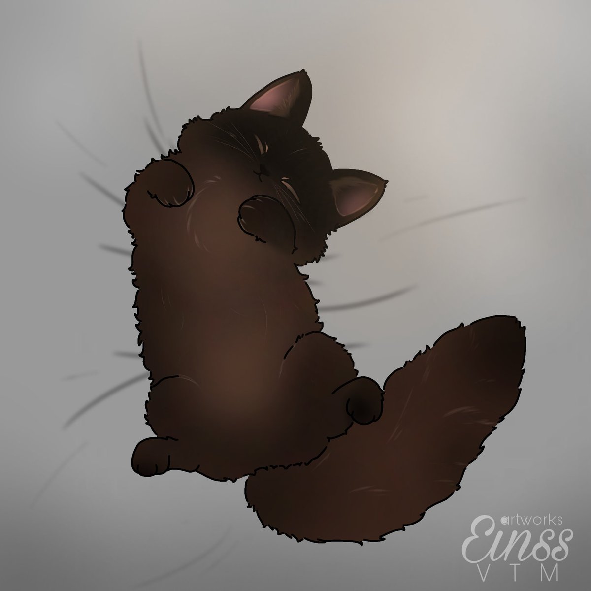 Floof! Commissioned art for Hana. 

#Caturday #CuteCats #digitalart #kawaii
