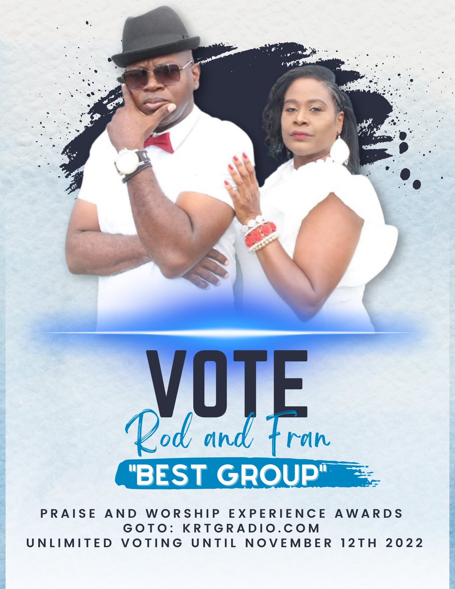 RodandFranMusic's tweet image. Happy Sunday! Have you voted for us yet? Go to KRTGradio.com and scroll down to the best group category. Thanks so much!
#RodandFranmusic #rodandfran #YouMadeAWay #singersongwriter #floridaartist #gospelmusic #married #purposedriven #Destiny