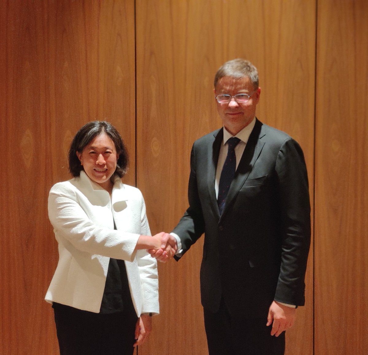 VDombrovskis's tweet photo. Pleased to meet @USTradeRep @AmbassadorTai in Prague.

Productive talks on:

➡️Global Steel Arrangement

➡️Next #TTC meeting 05/12

➡️Priorities of new 🇪🇺-🇺🇸Inflation Reduction Act Taskforce

Crucial that EU &amp; U.S. stay on the same page as we face overlapping global challenges. https://t.co/3l1g1PBfKN