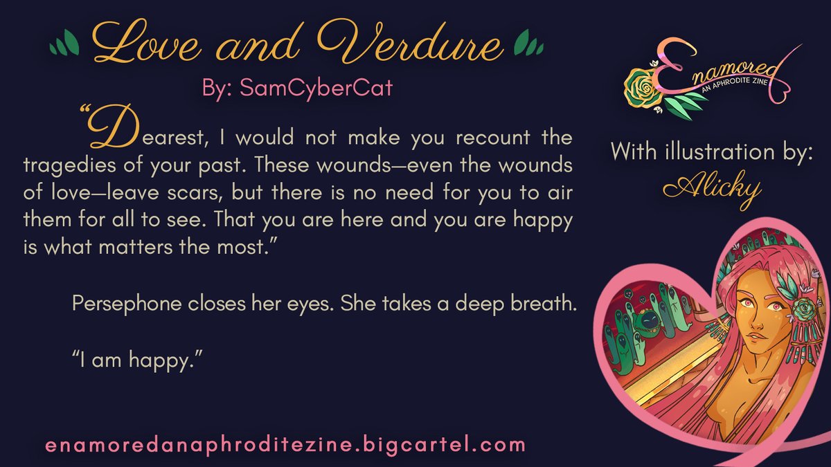 I'm very pleased to be able to share the fic that I wrote for <a href="/AphroditeZine/">💕 Enamored 💕🔞 @ project complete</a> which features two illustrations from the incredibly skilled <a href="/AlickyHessArt/">Alicky</a> (which you can check out in the link! 💕)

archiveofourown.org/works/42737367