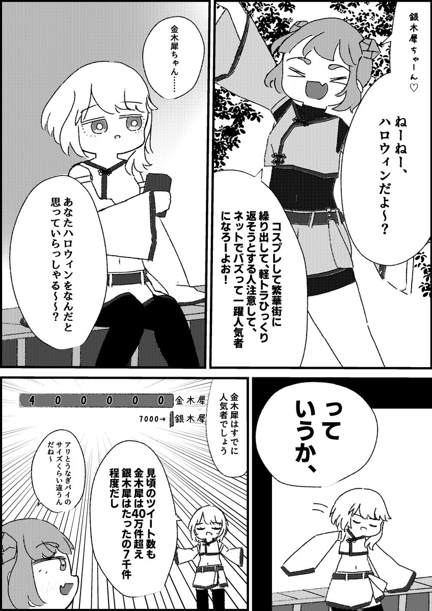 金木犀ちゃんと銀木犀ちゃんのハロウィン(1/1)
#ハロウィン #創作百合 