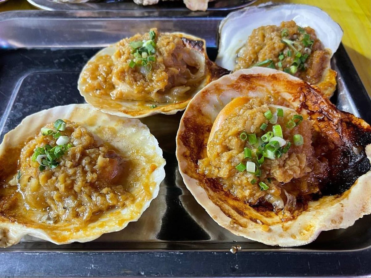 Windfall_cc's tweet image. Delicious grilled scallops, the whole one is super satisfying😛😛