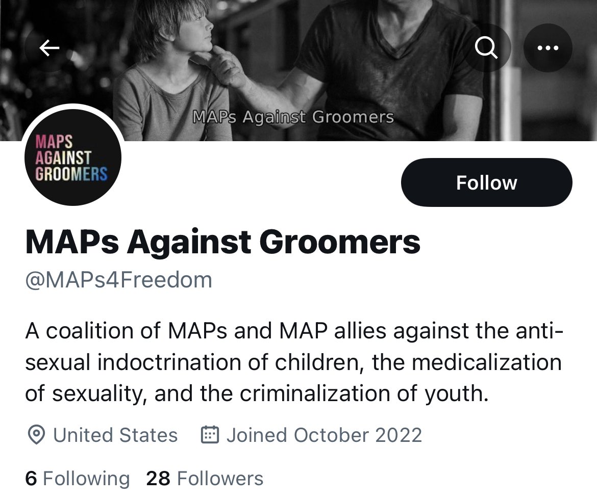 This account was created yesterday and we want to be clear that they are not affiliated with us in any way. Please report these sick pedophiles. @MAPs4Freedom