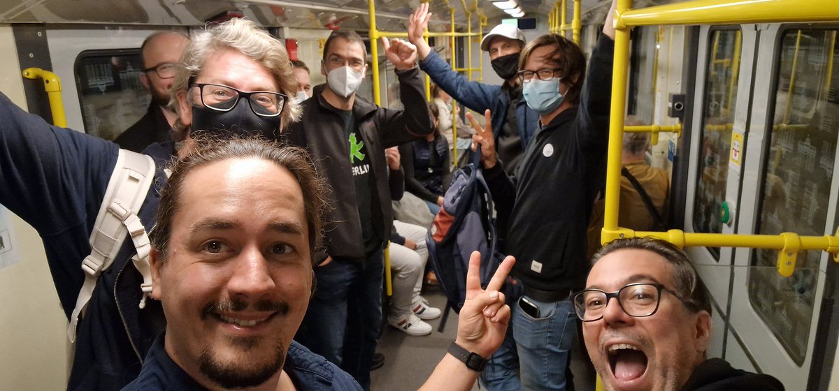 The KanDDDinsky speakers on their way to the speakers dinner. <3