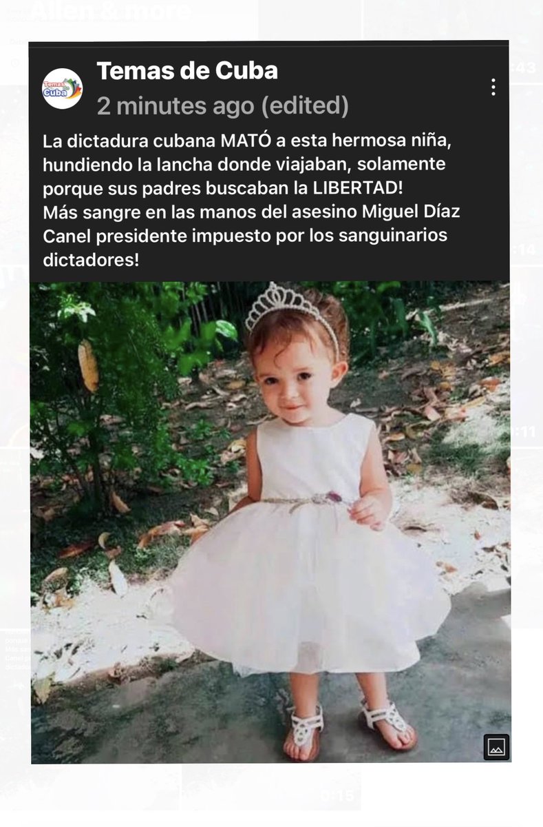 temasdecuba's tweet photo. Esta Hermosa niña de 2 años es mi Masha Amini https://t.co/ndd4BzrvpM