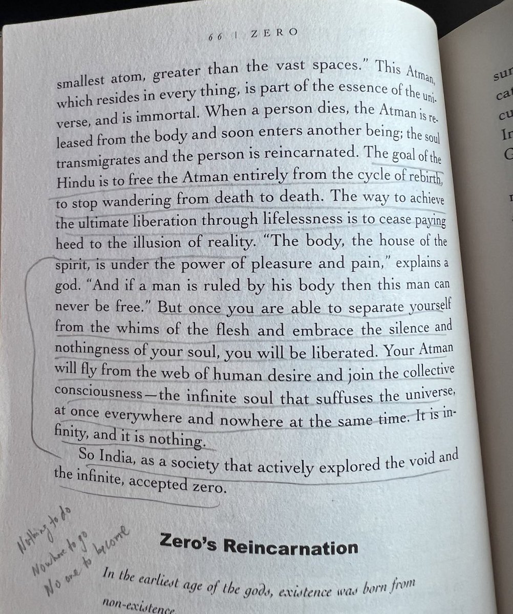 bryan_johnson's tweet photo. “But once you are able to separate yourself from the whims of the flesh and embrace the silence and nothingness of your soul, you will be liberated.” - Zero: The Biography of a Dangerous Idea https://t.co/WklCC1MWEz