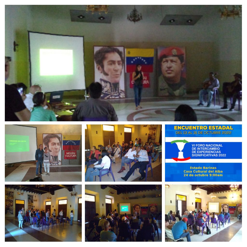 Misión Cultura en la nueva época , realizó en el municipio Barinas, Casa Cultural del Alba,  el VI foro de experiencias significativas,