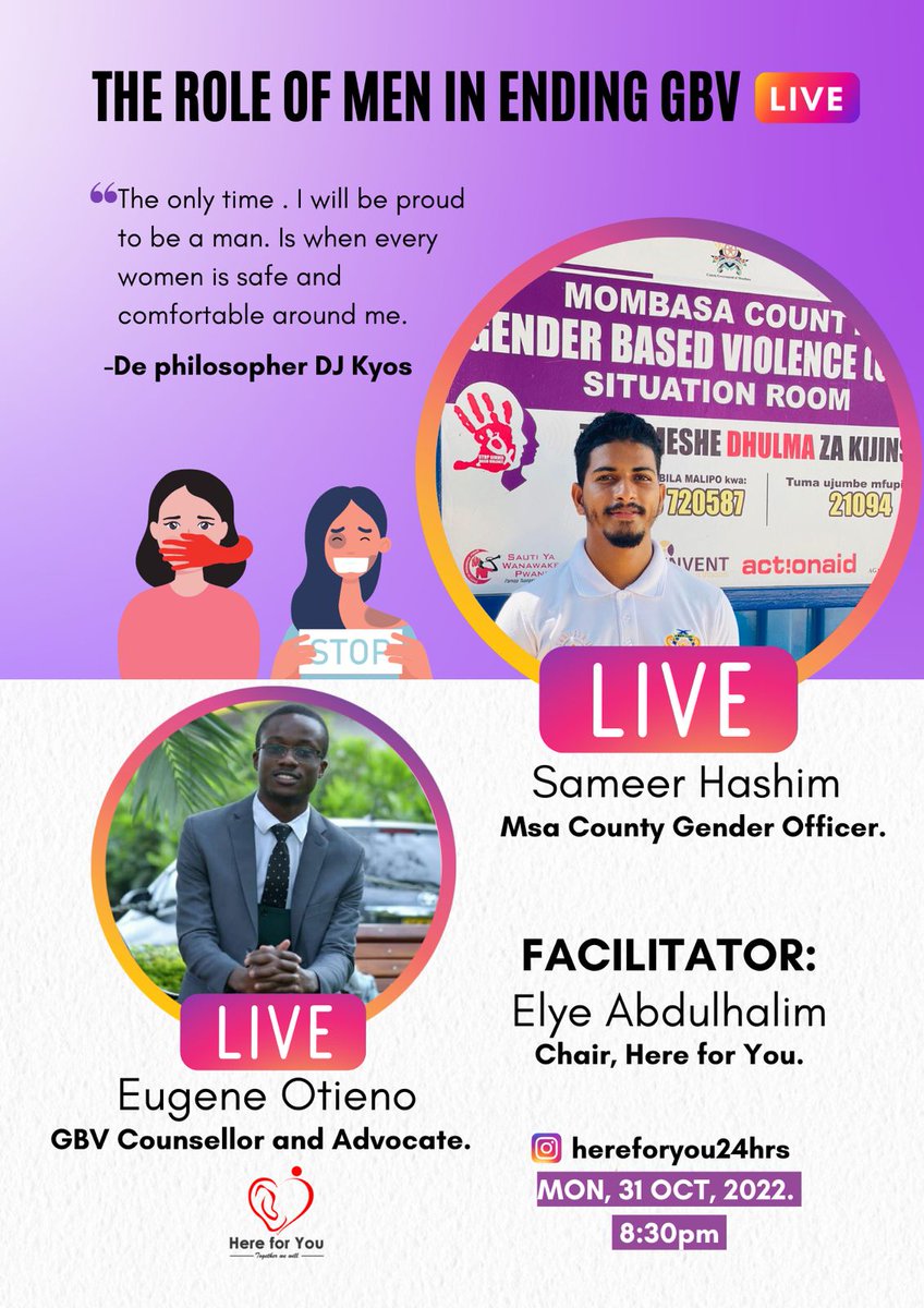 Don't miss out tomorrow. It's definitely going to be lit with our finest from Mombasa County😜
<a href="/SameerHashim1/">sameer.h.abu</a> 
<a href="/AmriyaYahya/">Amriya Issa Yahya</a> 
<a href="/fatma_amaar/">7anoonah</a> 
<a href="/HealingWounds_/">Scouts Healing Invisible Wounds.</a> 
<a href="/Gylp001/">Governor's young leaders program</a>