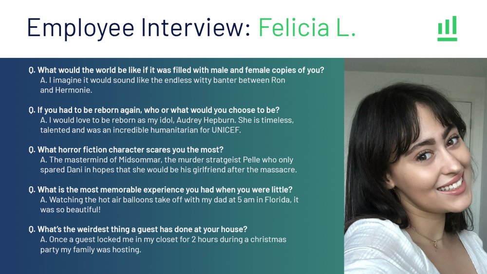 Give us a good transatlantic accent like Ms. Hepburn, and we’re hooked! Welcome aboard, Felicia! #agencylife