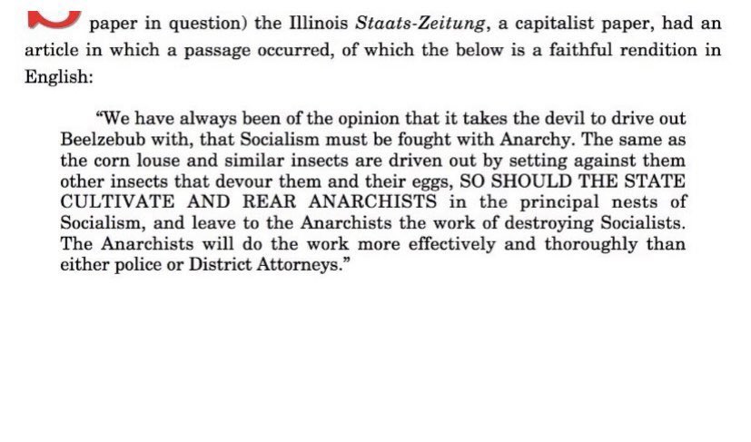 REVMAXXING's tweet photo. ANARCHISM 🤝 POLICE! 

A capitalist paper once argued that anarchist do a better job than police at disrupting and “destroying” socialist. https://t.co/Fa66kMGxQz