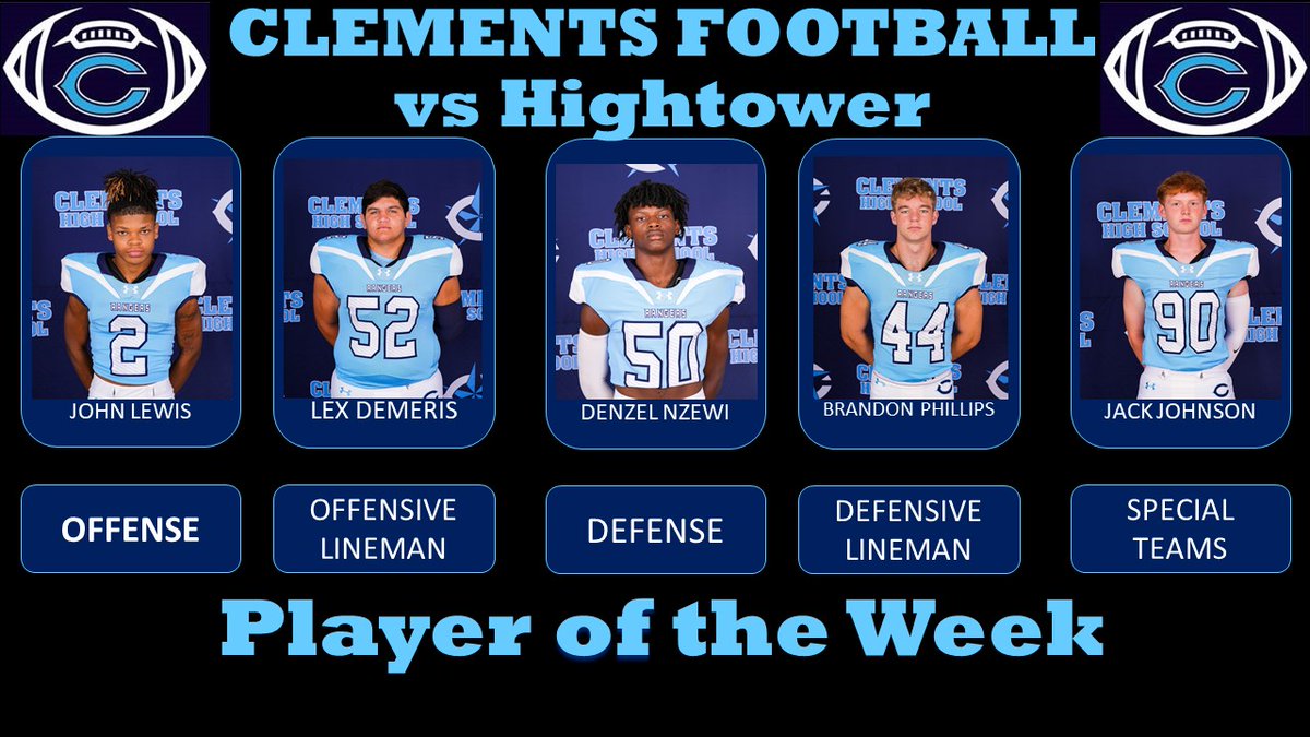 Congratulations to our Players of the Week for their performance vs Hightower. #LetsRide #RangerPride #HWPO #ChasingElite