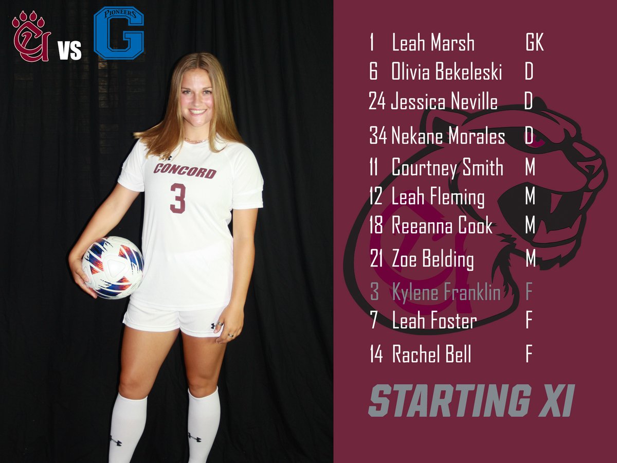 .@CU_WomensSoccer Starting XI at Glenville State