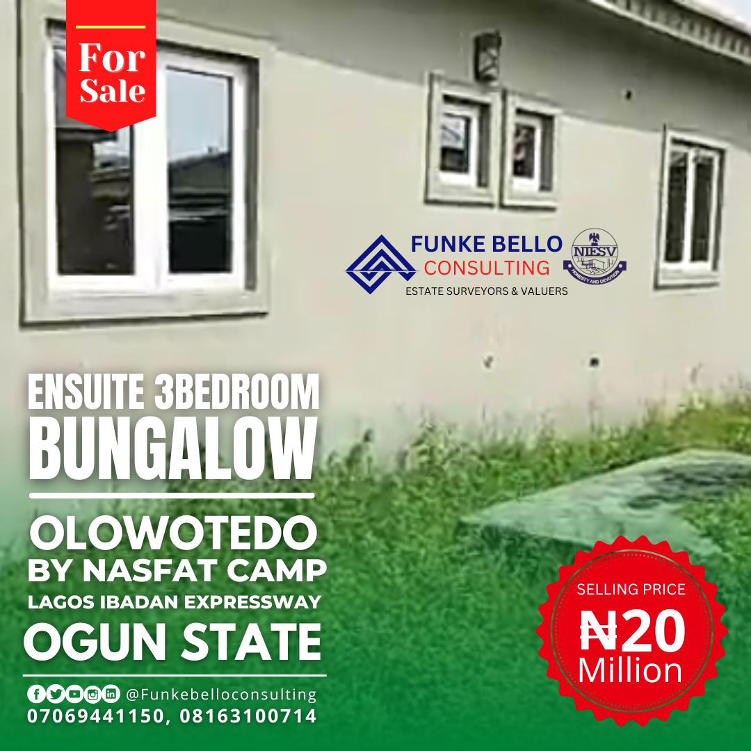funkebellocons1's tweet photo. Newly built Three (3) Bedroom Bungalow with a Double Shop
located at Olowotedo - Orimerunmu by Nasfat Camp, along Lagos - Ibadan Expressway, Ogun State.

Selling Price: NGN20 Million.

For enquires, call Oluwafunke Oladimeji Bello  on 07069441150. https://t.co/m4KjZWxhuG