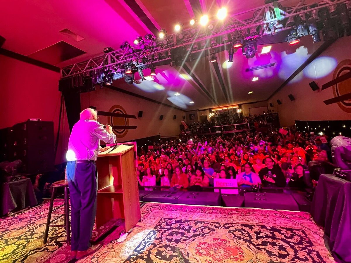 BernieSanders's tweet photo. As a United States senator, let me tell you, we desperately need @MichelleVforTX in the Congress. TEXAS, please help her get there — get out and VOTE! THANK YOU, MCALLEN! https://t.co/6GYzFDABVD