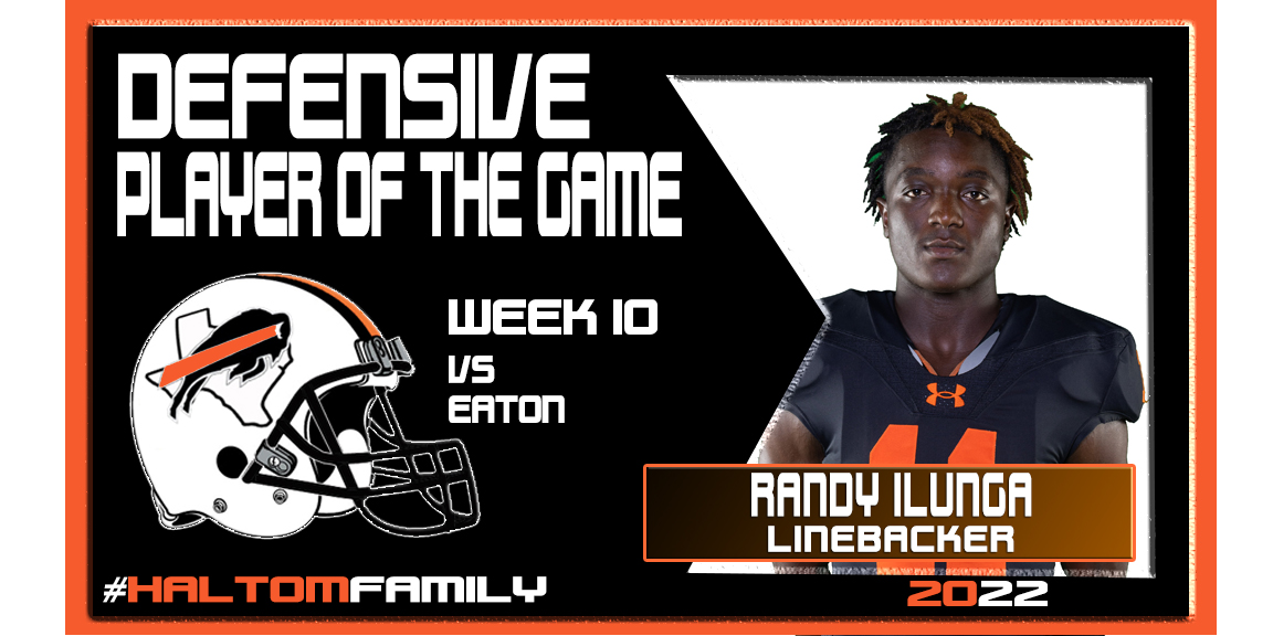 Week 11 Defensive Player of the Game is Randy Ilunga! #HaltomFamily <a href="/HHSBuffNation/">Haltom High Buff Nation</a> <a href="/FootballHaltom/">Haltom Football Boosters</a>
