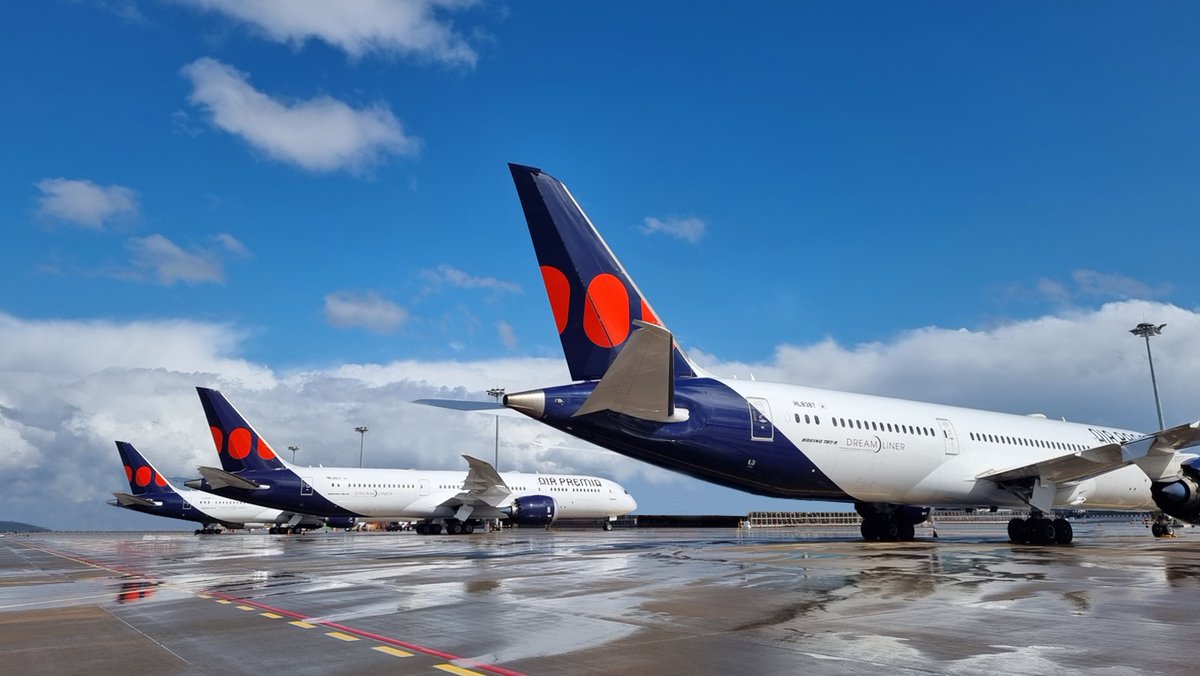 weareboeingsc's tweet photo. Congratulations, Air Premia, on your inaugural flight to Los Angeles! 🌴

This milestone marks the hybrid carrier’s first North American destination, with many more to come on the strength of its 787 #Dreamliner fleet. https://t.co/XkQSSkucnp